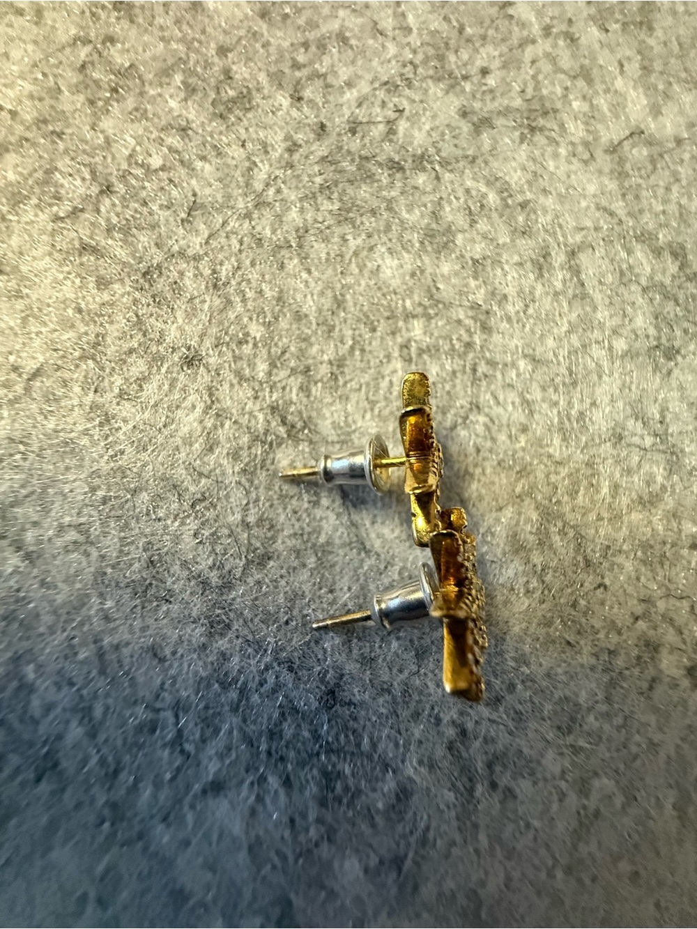 Gold Starburst Earrings - Picture 3 of 3